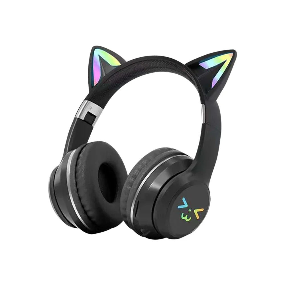 RGB Bluetooth Katzenohren Kopfhörer – Wireless Headset mit Mikrofon, LED, Stereo