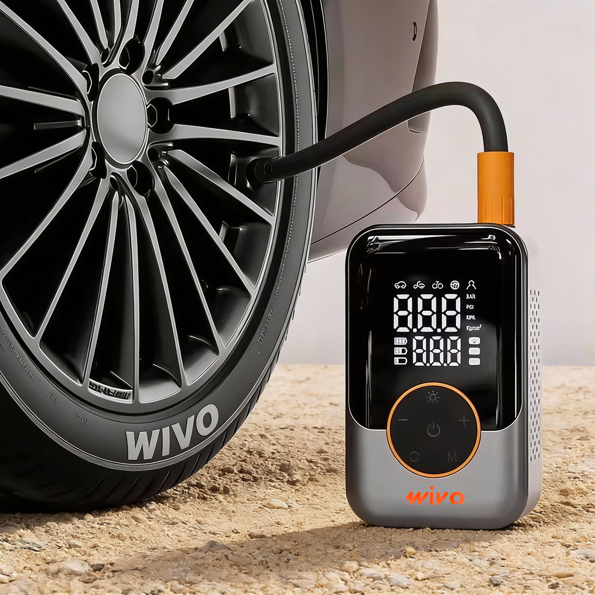 Wivo Elektrische Luftpumpe, 150 PSI Mini Tragbare Akku Kompressor