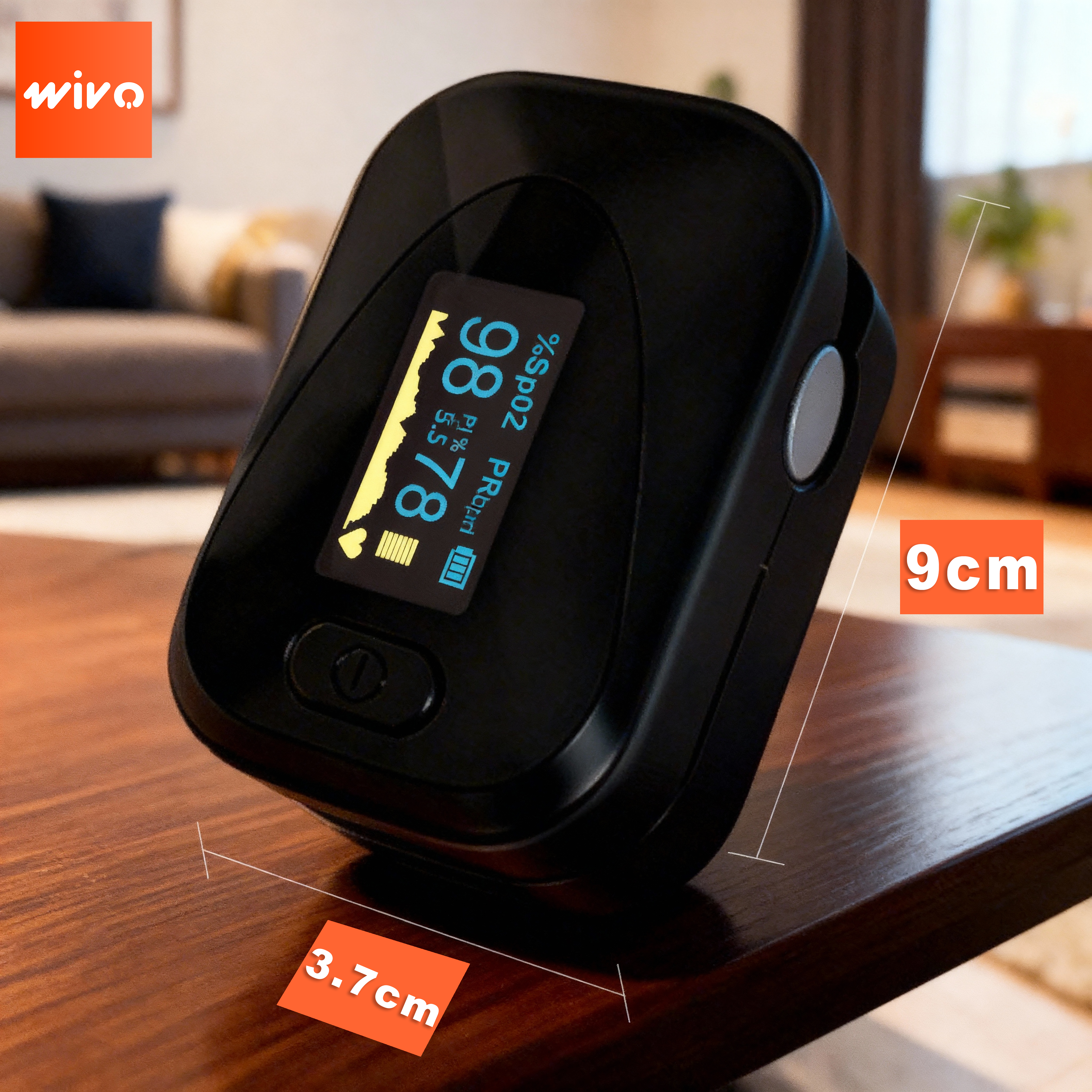 Wivo Pulsoximeter mit Herzfrequenzmessung & SpO₂-Sensor – Elektrischer Finger-Pulsoximeter mit medizinischer CE-Zertifizierung