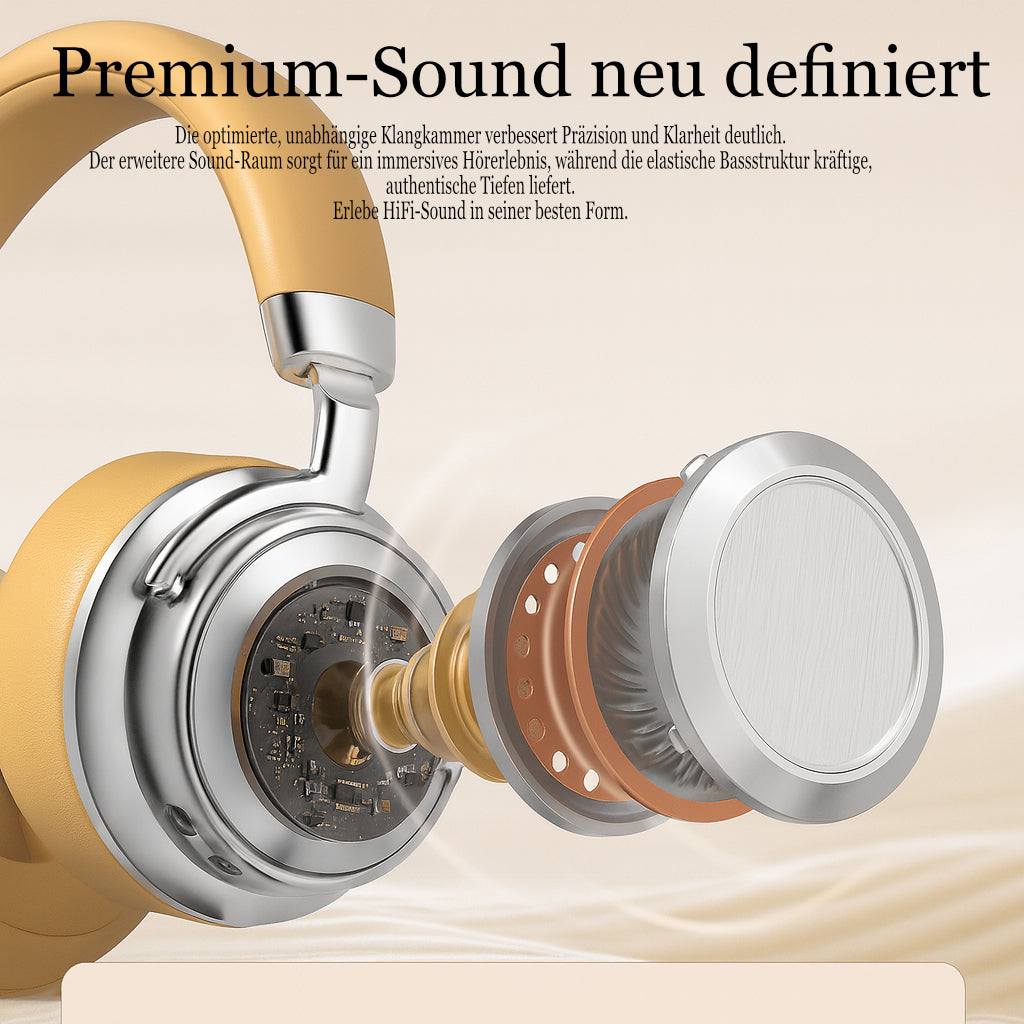 Retro HiFi Bluetooth 5.4 Kopfhörer Over-Ear | 38h Akku | Gaming | AUX | Elexum