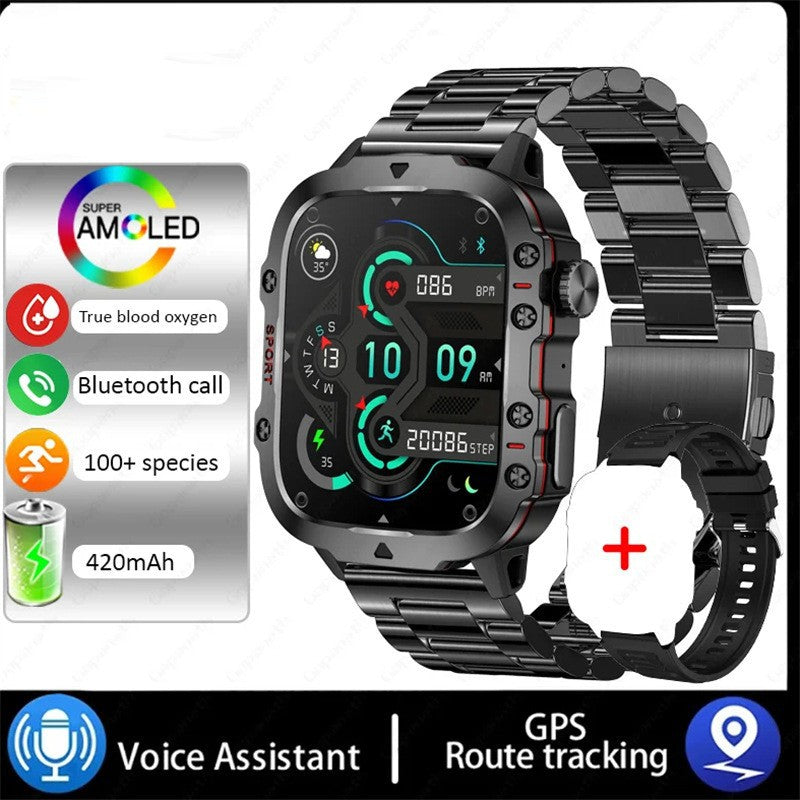 Outdoor Smartwatch mit Bluetooth-Anruf, GPS & 1,96" AMOLED