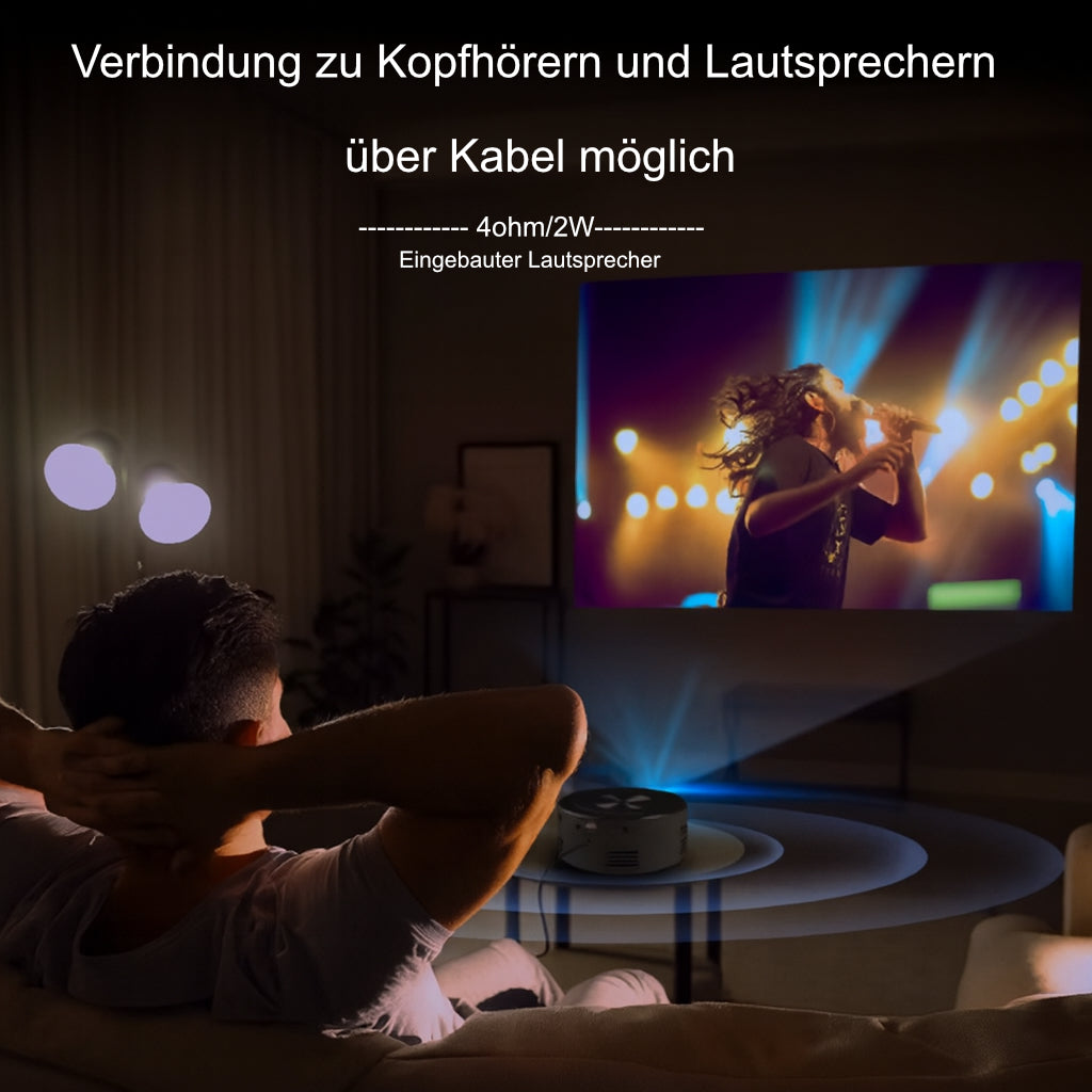 ELEX-BEAM-X1 Mini Beamer – Tragbarer LCD-Projektor, 100" Display